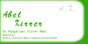abel kirrer business card