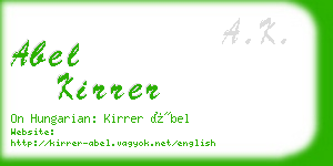 abel kirrer business card